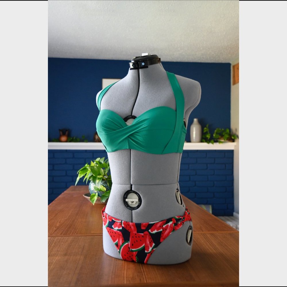 Emerald Knotted Bikini + Top Green Bikini Bottom + tropical watermelon bikini - Picture 6 of 13